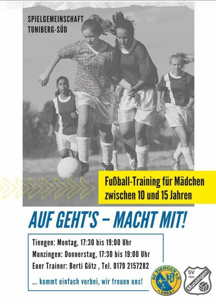 Fußball Training für Mädchen Freiburg-Tiengen